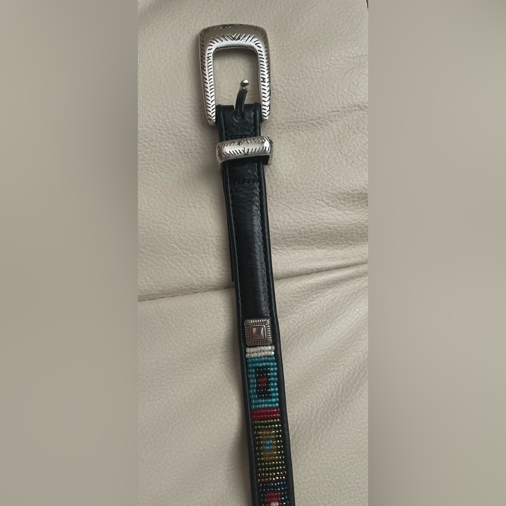 Brighton, leather and beaded belt size M/30.